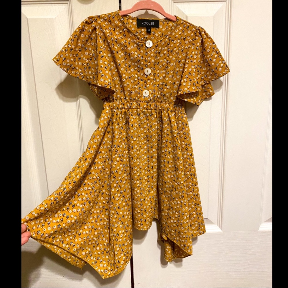 Roolee Toddler Dress size 2T - yellow floral